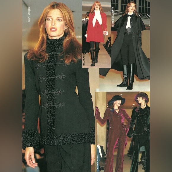 Ralph Lauren Black Label Jackets & Blazers - Ralph Lauren Black Wool Flannel Lamb Fur Trimmed Passementerie Military Jacket